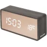 Réveil led en ABS effet bois Copper