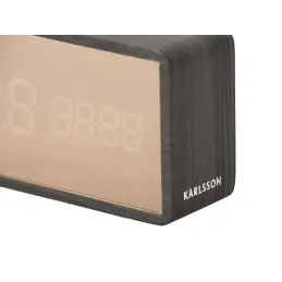 Réveil led en ABS effet bois Copper