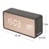 Réveil led en ABS effet bois Copper