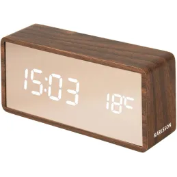 Réveil led en ABS effet bois Copper