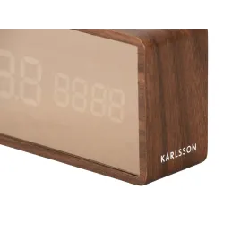 Réveil led en ABS effet bois Copper
