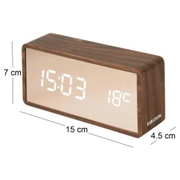 Réveil led en ABS effet bois Copper