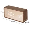 Réveil led en ABS effet bois Copper