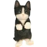 Chaton noir debout en résine 22 cm