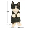 Chaton noir debout en résine 22 cm
