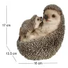 Mère et bébé hérisson en résine 17 cm