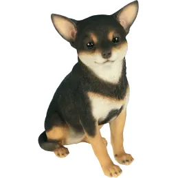 Chihuahua assis en résine 24 cm