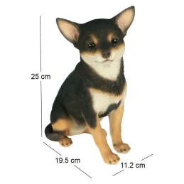 Chihuahua assis en résine 24 cm