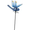 Libellule bleue sur pic en métal 102 cm