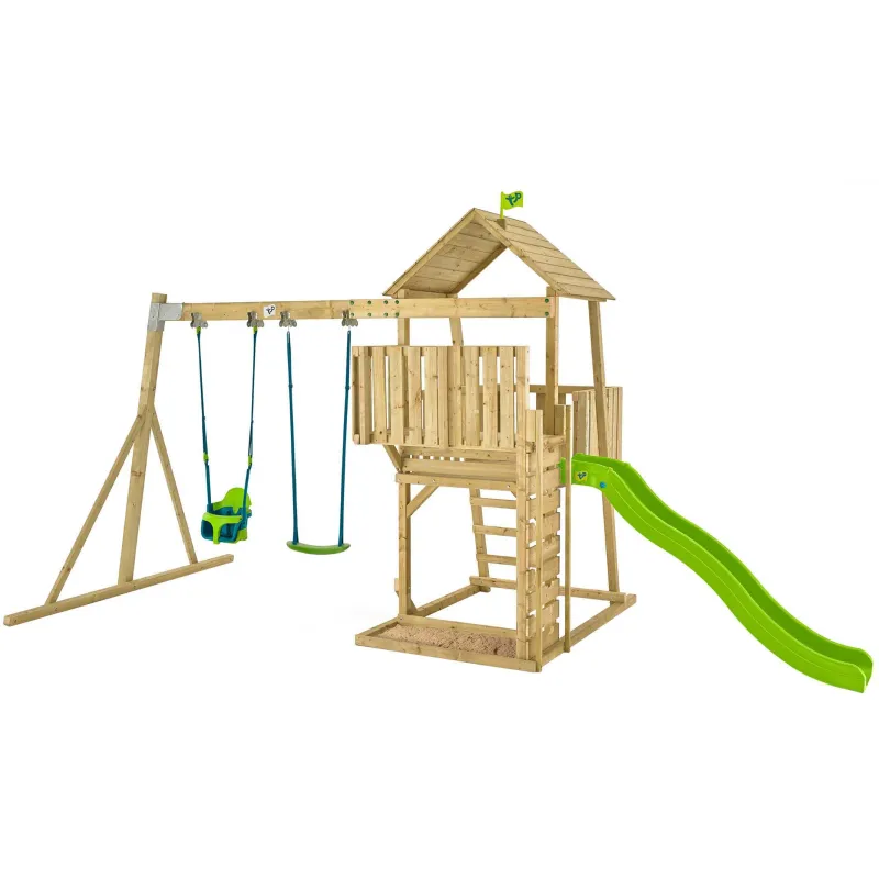 Aire de jeux en bois avec glissière et portique Kingswood