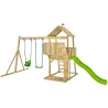 Aire de jeux en bois avec glissière et portique Kingswood