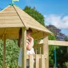 Aire de jeux en bois avec glissière et portique Castelwood