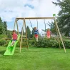 Portique avec 2 balançoires et une glissière Forest