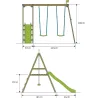 Portique avec 2 balançoires et une glissière Forest