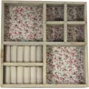 Tiroir à bijoux en bois motifs fleurs