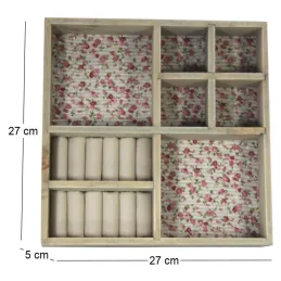 Tiroir à bijoux en bois motifs fleurs