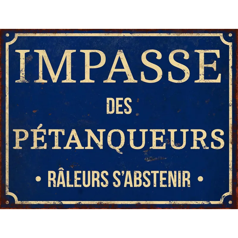 Plaque décorative en métal humour 33 x 25 cm