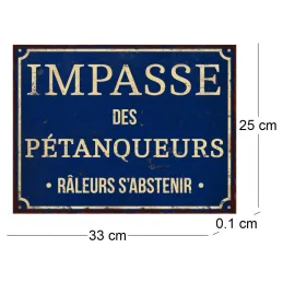 Plaque décorative en métal humour 33 x 25 cm