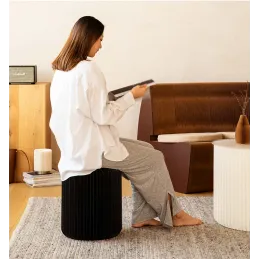 Pouf design en carton plié 35 cm