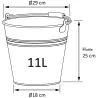 Seau en acier galvanisé 11 litres