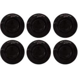 Assiettes en grès noir Bonne dégustation (Lot de 6)