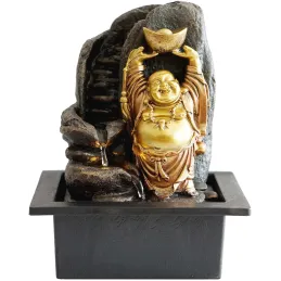 Fontaine d"intérieur en résine bouddha rieur