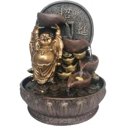 Fontaine d"intérieur en résine bouddha chanceux