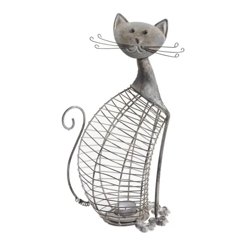 Photophore métal chat