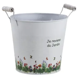 Cache pot zinc Je reviens du jardin
