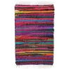 Tapis en coton et polyester rayures colorées 80 x 50 cm