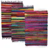 Tapis en coton et polyester rayures colorées 80 x 50 cm