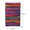 Tapis en coton et polyester rayures colorées 80 x 50 cm