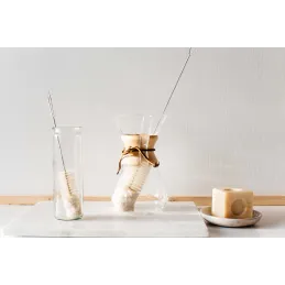 Goupillon gourde en fibres de coton et soie