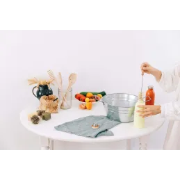 Goupillon gourde en fibres de coton et soie