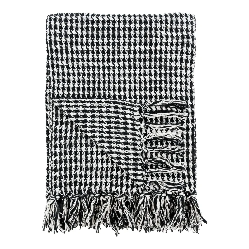 Plaid Pied-de-poule en coton