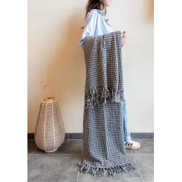 Plaid Pied-de-poule en coton