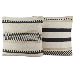 Coussins en coton graphiques et ethniques (Lot de 2)