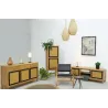 Commode en manguier et cannage
