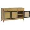 Commode en manguier et cannage