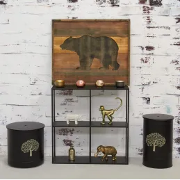 Cadre en pin décor Ours