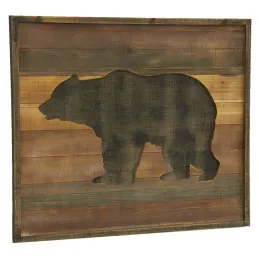 Cadre en pin décor Ours