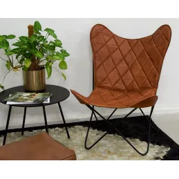 Fauteuil Butterfly en cuir