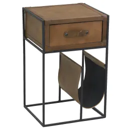 Table porte-revue en cuir