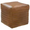 Pouf cube en cuir