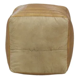 Pouf cube en cuir