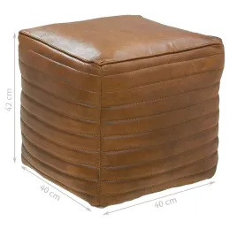 Pouf cube en cuir