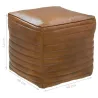 Pouf cube en cuir