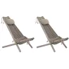 Chilienne en bois EcoChair avec coussin (Lot de 2)
