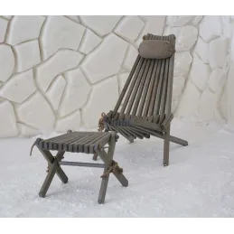 Chilienne en bois EcoChair avec coussin (Lot de 2)