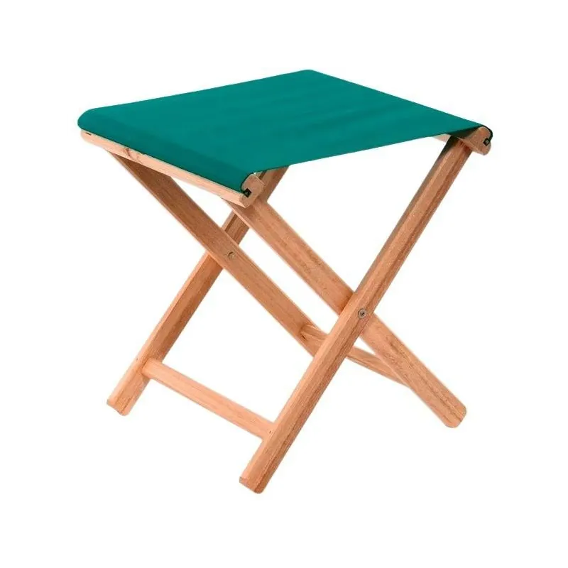 Tabouret bois d'eucalyptus tissu 100% coton Elvas